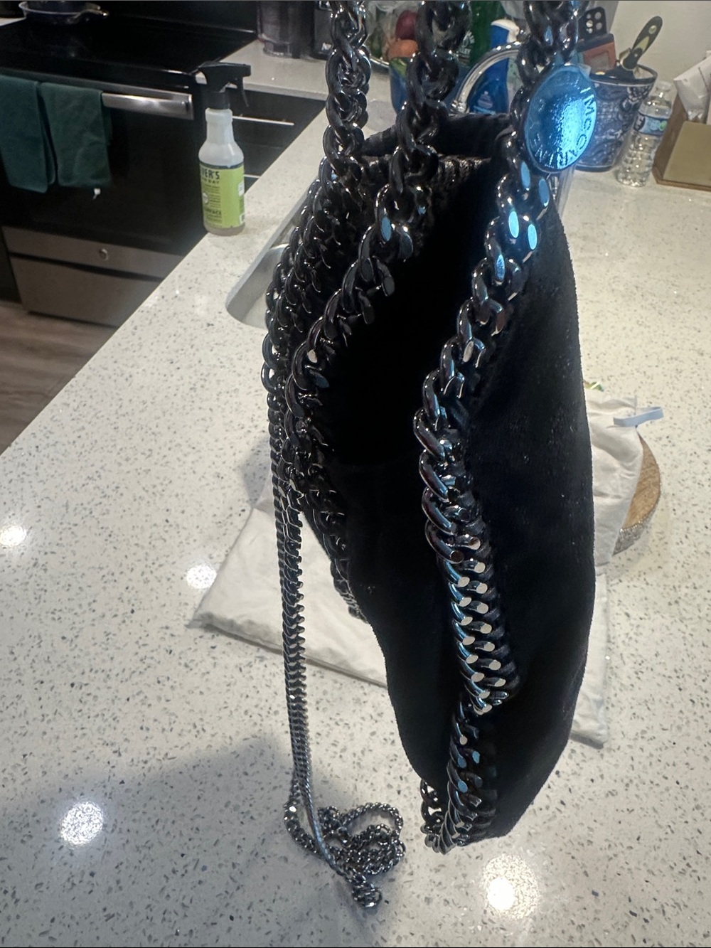 Stella McCartney Black Falabella Mini Chain Shoulder Bag - Picture 8 of 15
